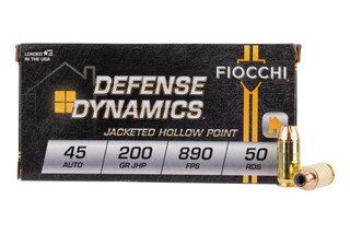 50 rounds of jacketed hollowpoint .45 ACP ammunition for self defense.